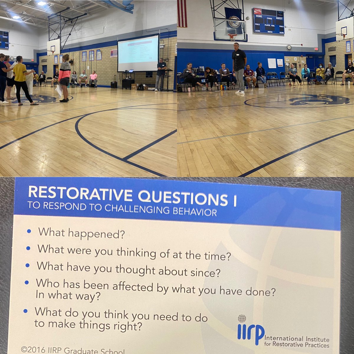 It’s hard to pull off an engaging PD the 1st day of summer vacation—unless you’re @MrAustinHundley .  Day 1 of Restorative Practices made a big impact 🌎⭕️🗣❤️‍🩹 @PKMSpanthers #parksideproud #restorativecircles