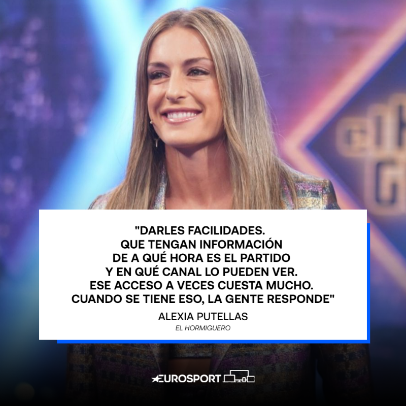 Eurosport_ES's tweet photo. 🗣 La reivindicación de @alexiaputellas en  @El_Hormiguero sobre cómo enganchar a la gente para que vea fútbol femenino ⚽👩