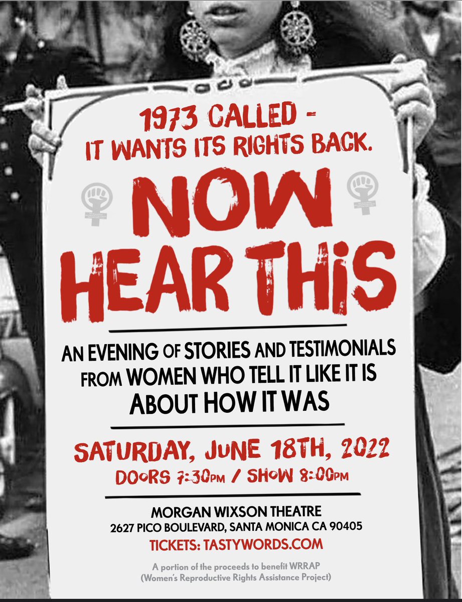 Only two days left before this extraordinary evening of talented and passionate women voice their truths and wisdom about reproductive rights

Get your tickets here: TastyWords.com

To hear the most recent episode of our podcast, go here: 
podcasts.apple.com/us/podcast/the…