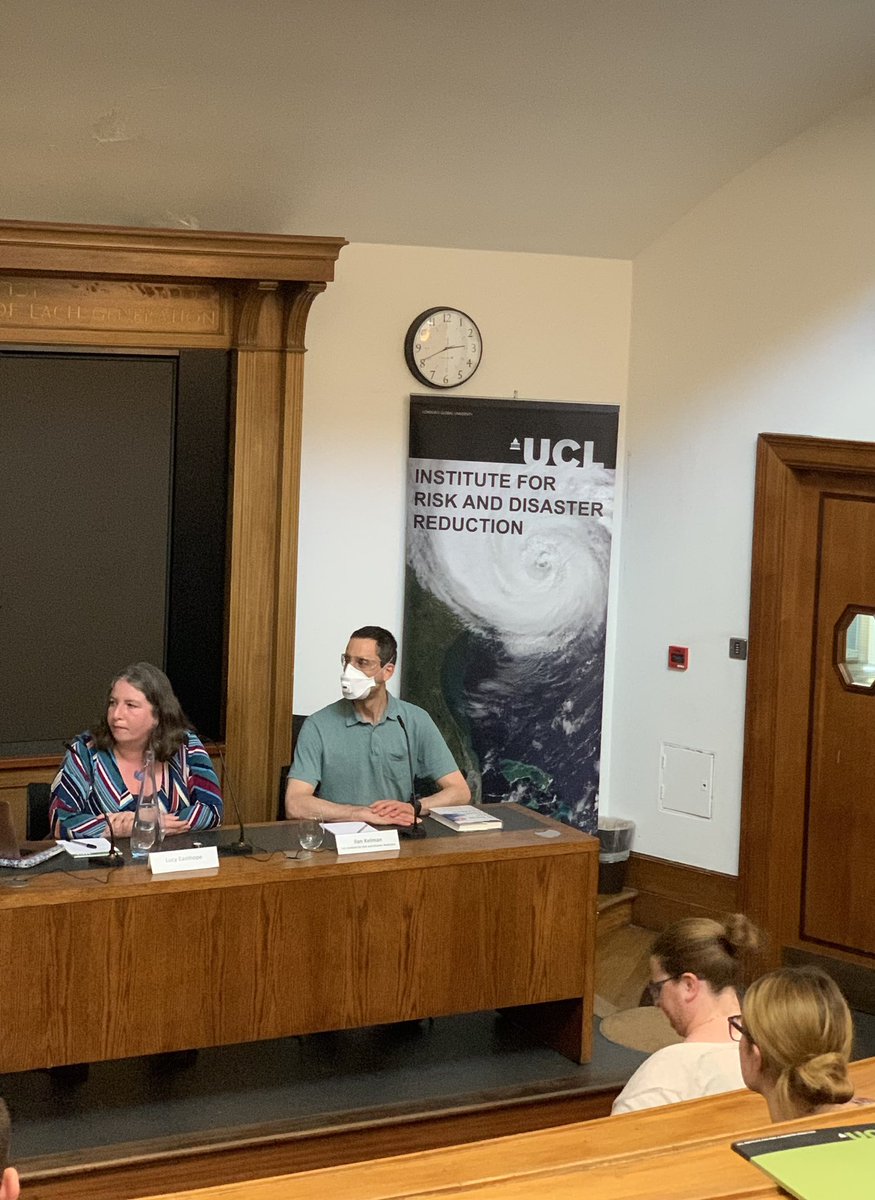 shayjadid's tweet photo. The highlight of @UCLIRDR  annual conference was discovering @LucyGoBag. Enjoyed her keynote speech on how #disasters change the way we love and laugh, need for smaller elephants in the room,hypocrisy of agitated experts like vegetarians with leather shoes. https://t.co/8NZAT5pF57