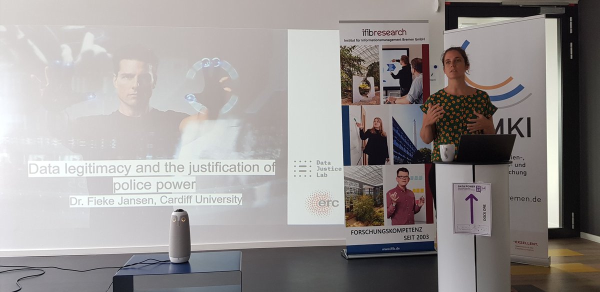 DataPowerConf's tweet image. Day 3 of #DataPower2022. @FiekeJ kicking off BP7 &quot;Data Power Relations and Control&quot; with a talk about #data legitimacy and the justification of #police power.

#TeamBremen