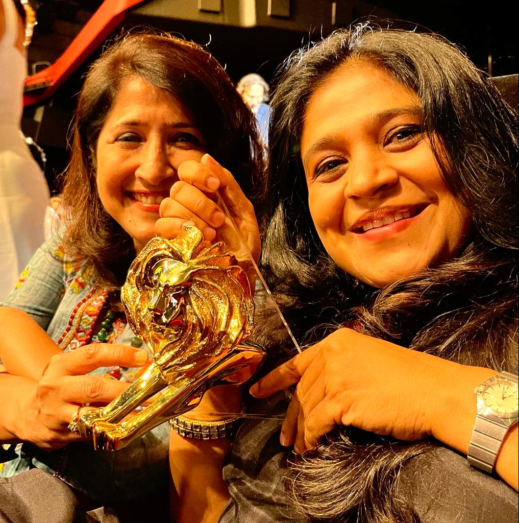 Cumulus_PR's tweet photo. Hurray! We bagged two Lions last night! #Canneslions2022. Now we know that great ideas and great partnerships take you a long way, and sometimes to the Cannes! 
@fcbchi @KinnectOnline @SOSVillageINDIA #CumulusPR #PRlions #awardwinningagency #FCBNeverFinished #Chatpat #UnboXMe https://t.co/MWZHrrYGCz