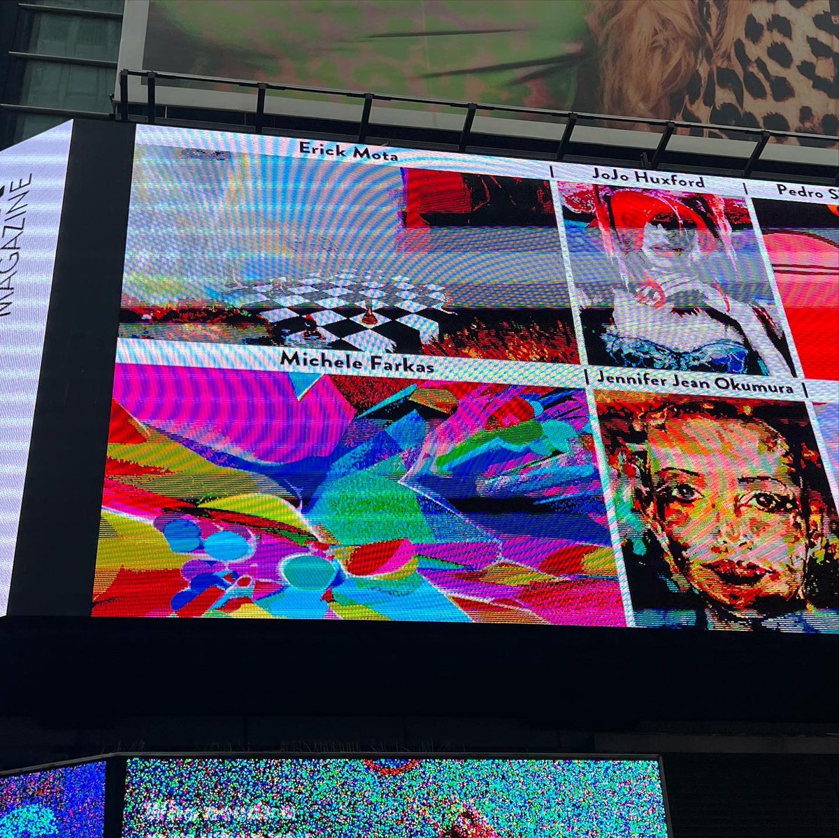 My painting, “The Game of Life,” on the big screen in Times Square. What a day! 🙏