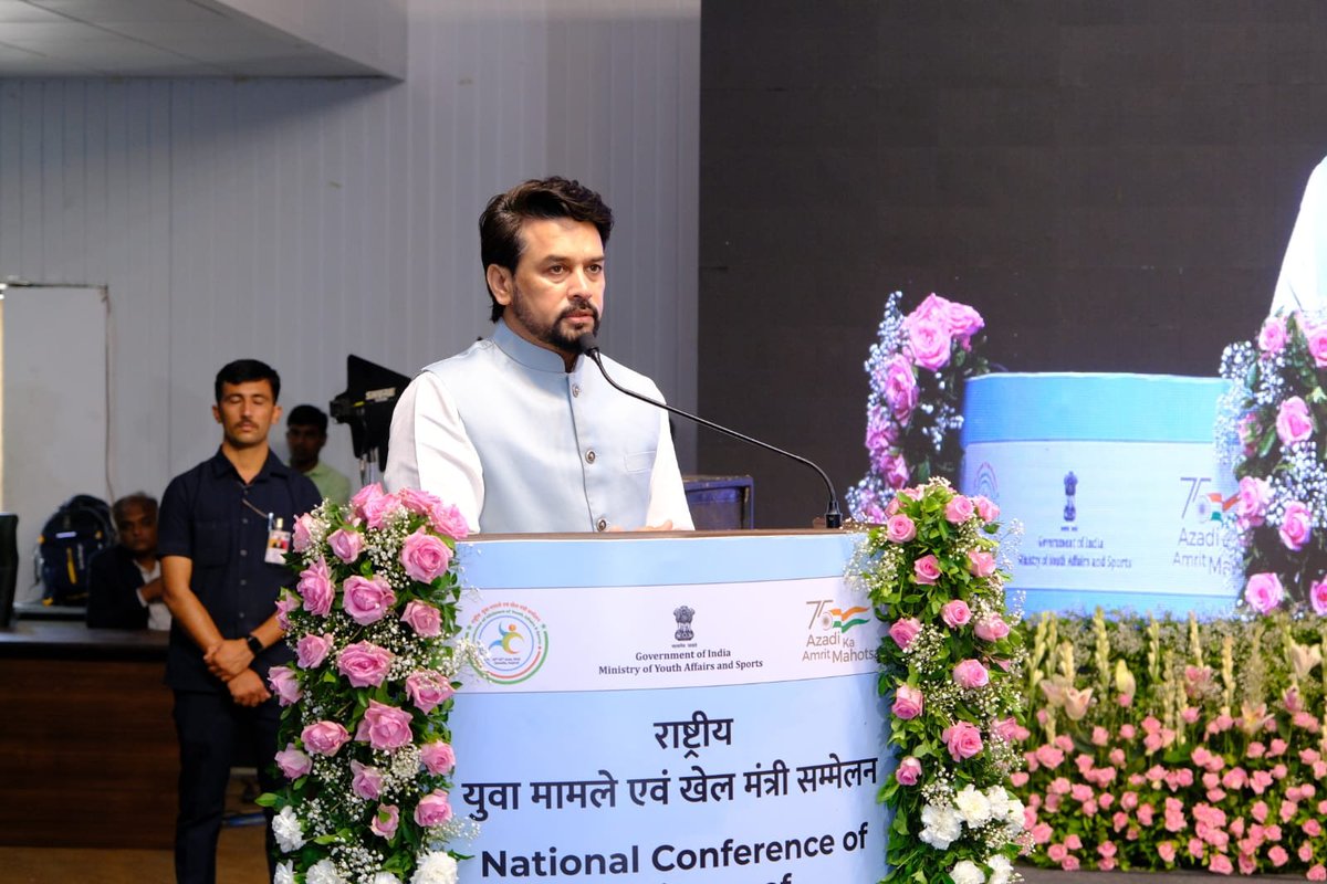 Union Minister of Youth Affairs and Sports @ianuragthakur addresses 2-day confer…