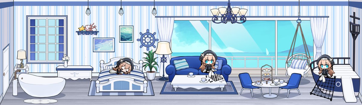 SoulTide's tweet photo. Have you ever imagined turning your Dolls' pajamas party into biki ... Ahem!

We now offer you a solution — Aqua Blue. This furniture set is guaranteed to bring you bliss.

P.S. You can auto edit a dorm after collecting a certain number of pieces from a furniture set.

#SoulTide https://t.co/W0wfAy4PV3