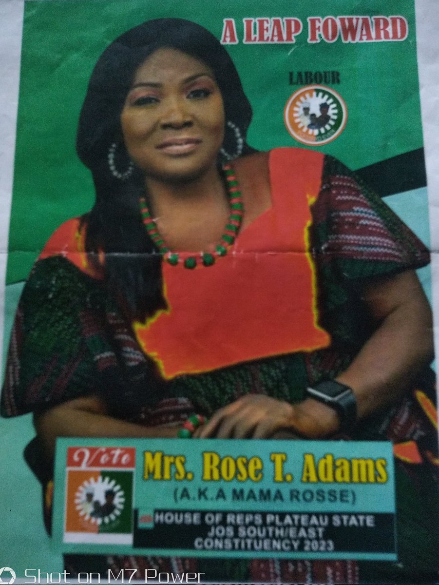 empoweryouth5's tweet photo. Dear Obidients, our courageous Mama Rosse, Mrs. Rose T. Adams is contesting for Federal House of Representatives (HOR), Jos South/East Fed Constituency 2023 under Labour Party (LP). Please let's do all we can to support her to win #PeterObi2023 @firstladyship @Mochievous @Chude__ https://t.co/jhfAH19Jlv