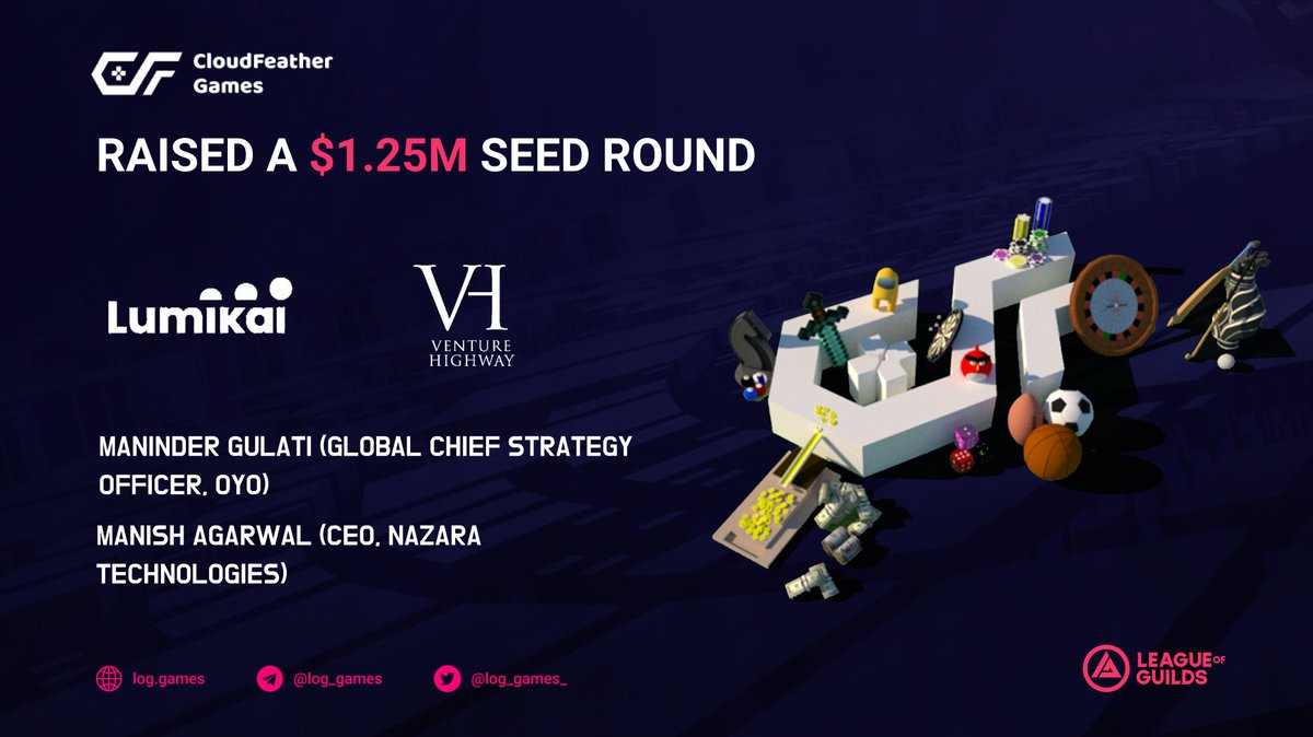 #CloudFeatherGames has raised $1.25 million from <a href="/Lumikai/">Lumikai</a>, <a href="/venturehighway/">Venture Highway</a> and other investors. 

It will use the seed funding to make key hires in business development, product, and tech as it scales its developer outreach programmes both for domestic and global game studios.