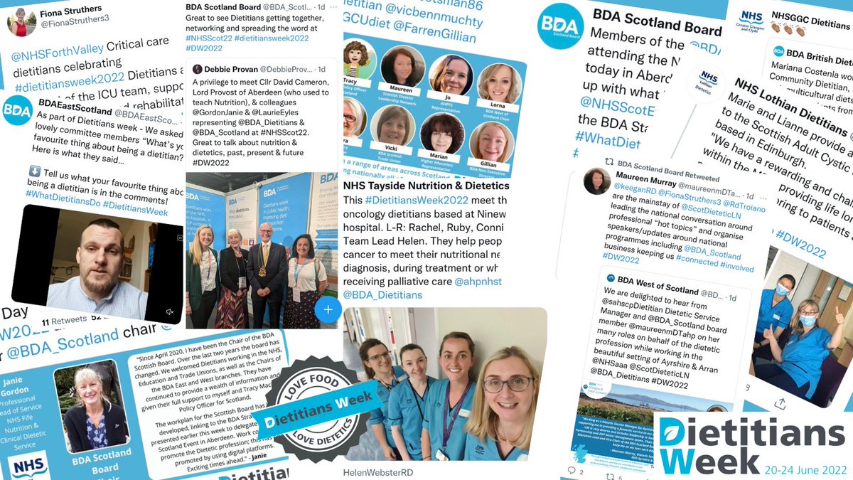 On the final day of #dietitiansweek2022, we are celebrating all the fantastic activities (on & offline) by the dietetic community to raise the profile of our wonderful profession😀 Today, keep an 👀 on @Ahpscot & ahpscot.wordpress.com to continue hearing about #WhatDietitiansDo