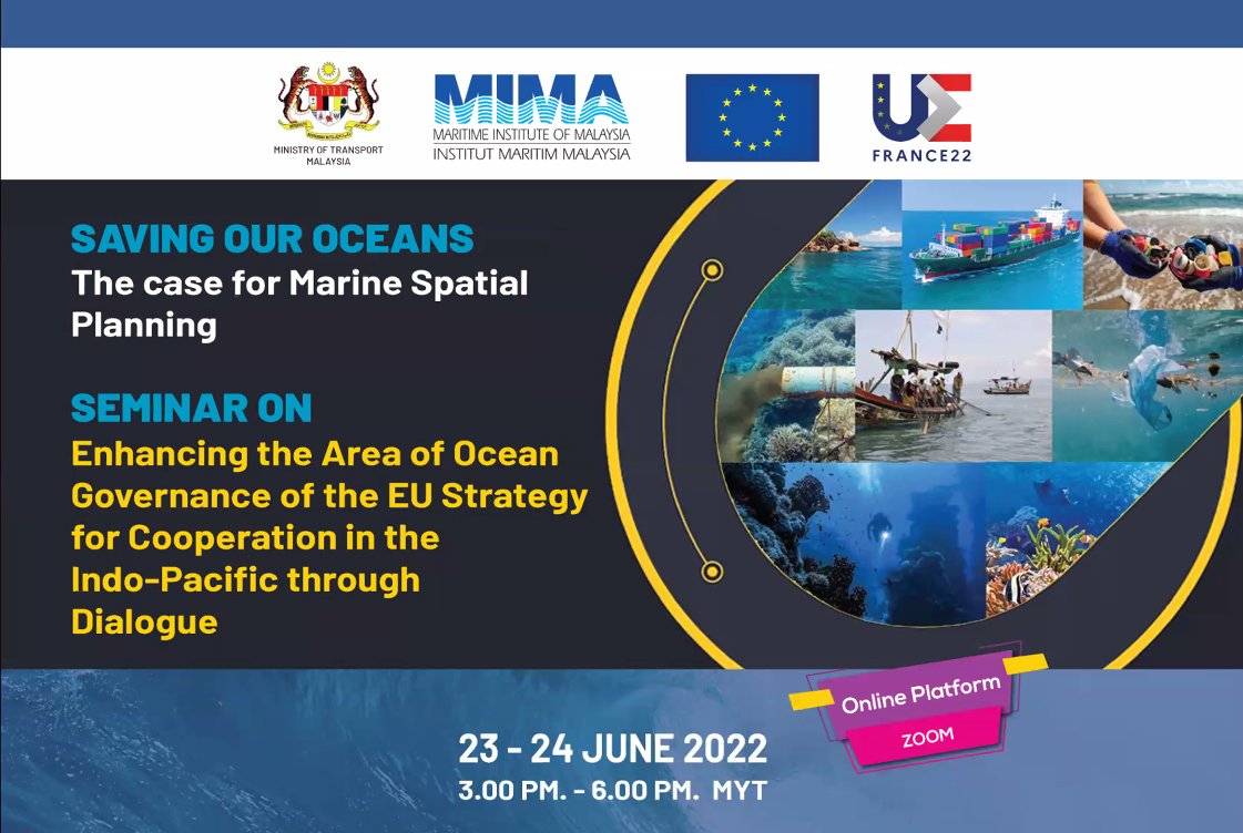 sheilaheymans's tweet photo. To continue the @EMarineBoard #IOGForum work I am moderating a session (10.30 am) at the "Saving our Oceans - the case for Marine Spatial Planning" seminar on Enhancing the Area of #Ocean Governance of the #EU strategy for cooperation in the Indo-Pacific through Dialogue ... https://t.co/JuxHrY5OPf