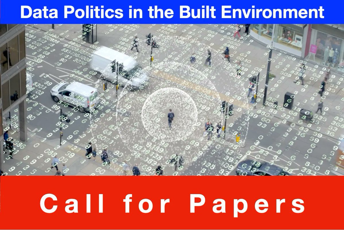 B&C Editors (@buildingscities) on Twitter photo CALL FOR PAPERS! Data Politics in the Built Environment
Guest Editors: @AndyKarvonen (Lund University) & <a href="/tom_hargreaves1/">Tom Hargreaves</a> (University of East Anglia)
Abstract Deadline: 26 Sep 2022
More details: buff.ly/3zW34pB CALL FOR PAPERS! Data Politics in the Built Environment
Guest Editors: @AndyKarvonen (Lund University) & <a href="/tom_hargreaves1/">Tom Hargreaves</a> (University of East Anglia)
Abstract Deadline: 26 Sep 2022
More details: buff.ly/3zW34pB