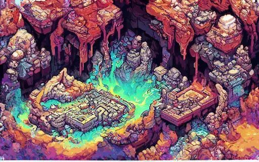 And again, what I find fascinating about <a href="/PixelDiffusion/">Pixel Art Diffusion</a> is how much variety is coming from the same prompt and settings. Granted, this is more of a prism or rainbow cave than lava...

#aiart #aiartist #aiartcommunity #pixelart #PixelArtDiffusion <a href="/DiscoDiffusion/">Disco Diffusion</a> #DiscoDiffusion