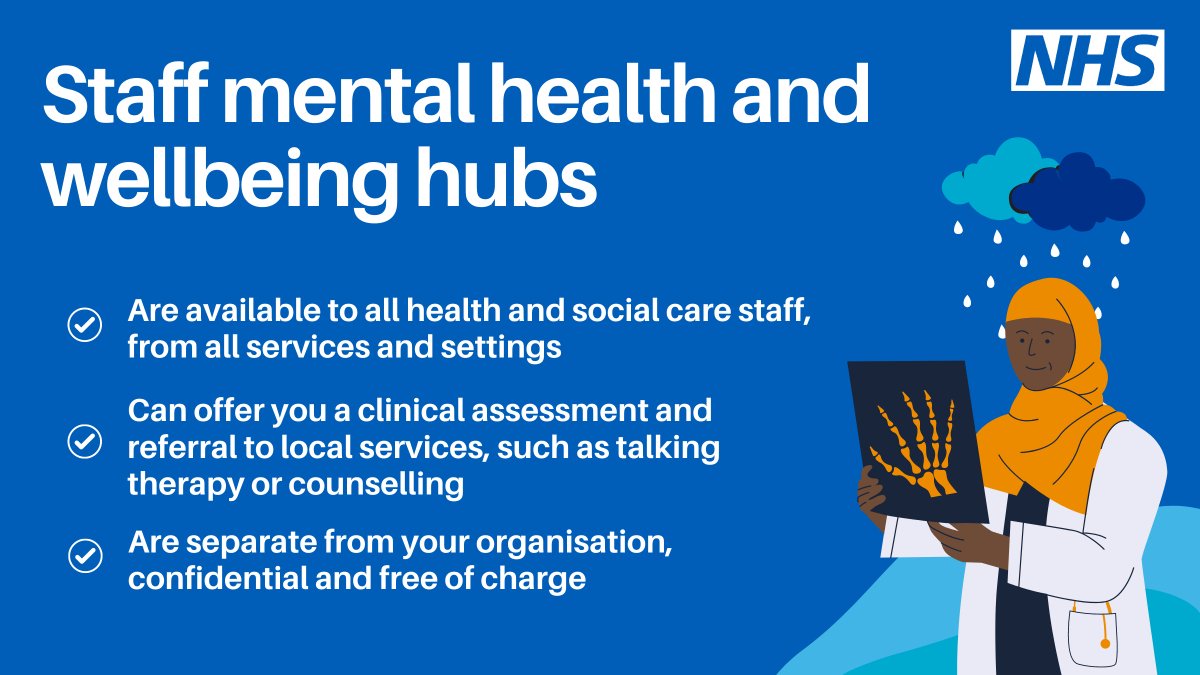 NHS London (@nhsenglandldn) on Twitter photo From wellbeing webinars to talking therapy referrals, our staff mental health and wellbeing hubs are available to all health and social care staff in London. 
If you’re finding things difficult, we’re here to help. Find your local hub at  england.nhs.uk/london/our-wor… From wellbeing webinars to talking therapy referrals, our staff mental health and wellbeing hubs are available to all health and social care staff in London. 
If you’re finding things difficult, we’re here to help. Find your local hub at  england.nhs.uk/london/our-wor…