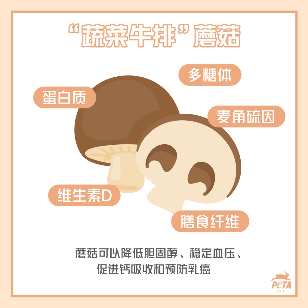 PETAAsiaZH's tweet photo. 有“蔬菜牛排”之称的蘑菇含多种对人体有益健康的元素,你都知道吗?🍄
#选择纯素食 #HowToGoVegan https://t.co/k7K3zaWjiC