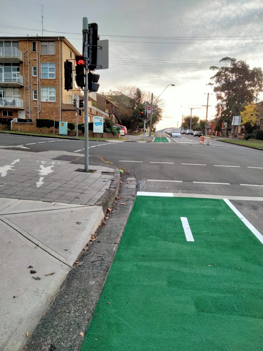 Day 15 of 100 days of cycling till #uci2022 in Wollongong. Checked out the new bike sensors on Smith St. All working, no longer need to ride onto footpath and press walk button. Thank you <a href="/Wollongong_City/">Wollongong City</a>