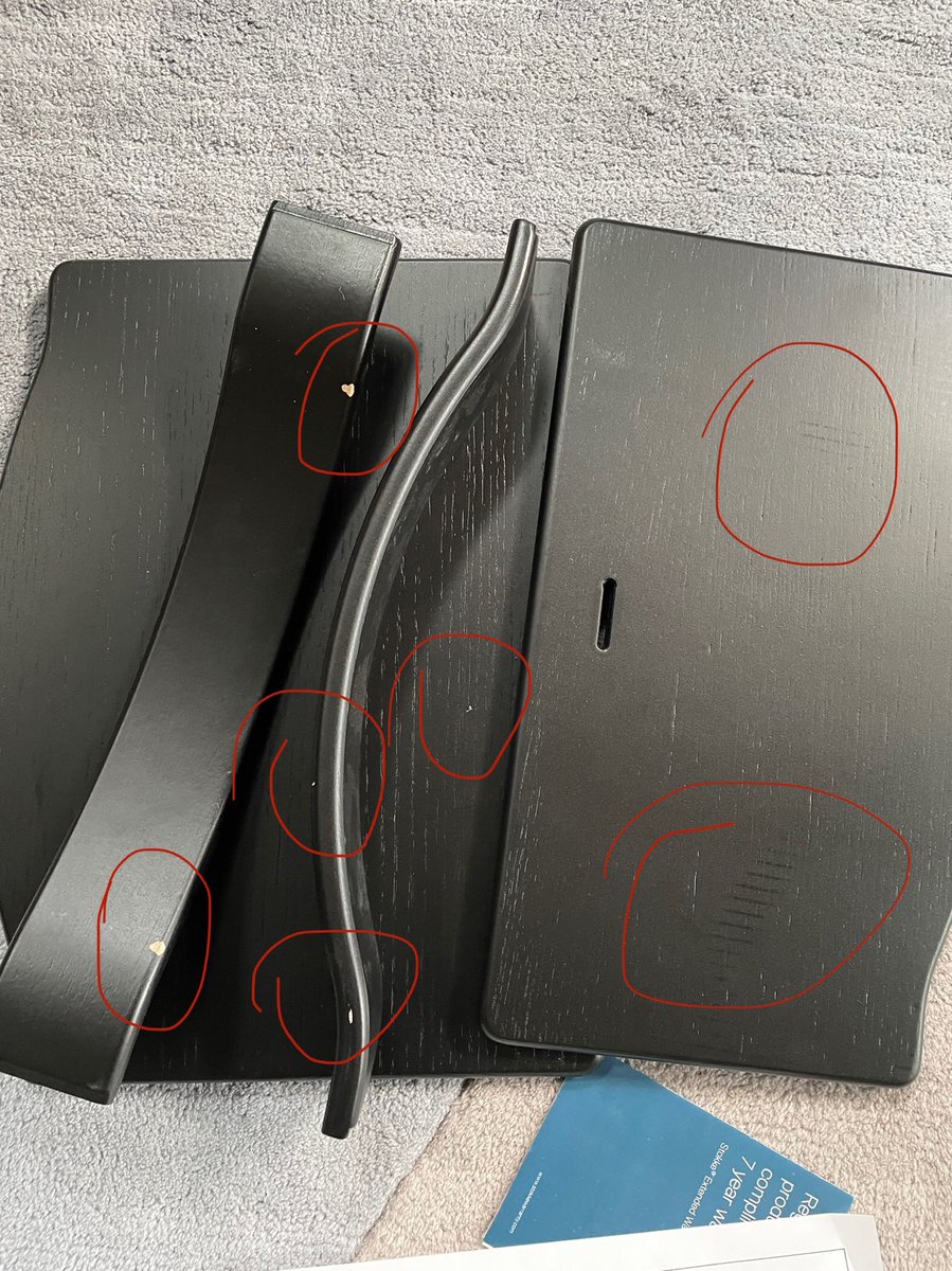 dnied6's tweet photo. @StokkeBaby just received my new Oak Tripp Trapp Chair and found damage on 4 pieces😫 https://t.co/lU0ko6ICqi