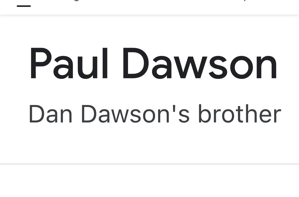 MrsSproat's tweet photo. So I “Googled” @bigdaws02 to confirm his age (taught him in grades 1 and 2) and this came up. How come when I look up Dan, it doesn’t say underneath ‘Paul Dawson’s brother’ 🤔. https://t.co/xujSnyLOEb