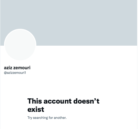 boadiceenne3's tweet photo. #AdieuTwitter
Le compte @azizzemouri1 n'existe plus.
#LePointGate https://t.co/fGArEZMouD