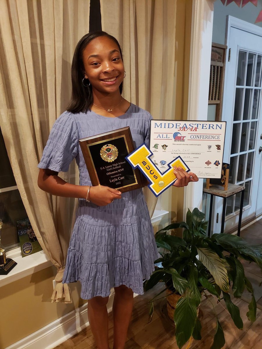 Congrats Layla Carr- Offensive MVP, all conference and all district. Laney High School.