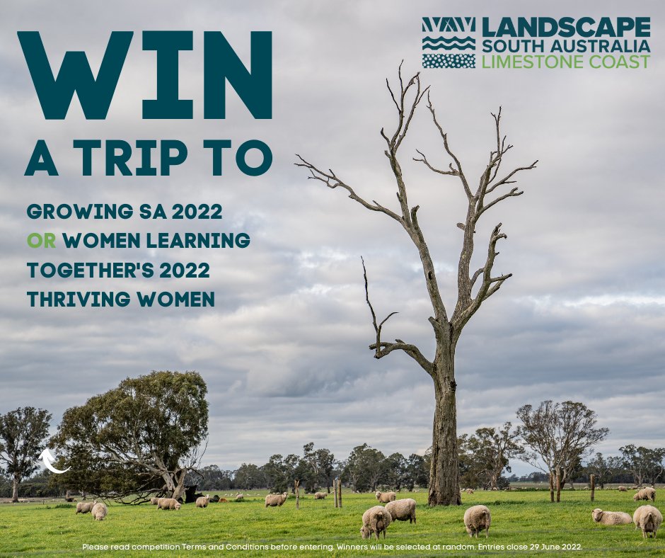 We want to send 1 person to the 2022 #GrowingSA Conference and 1 to the #WomenTogetherLearning Thriving Women 2022. Both events are at Hahndorf in August with the prize including 2 nights’ accommodation.

Visit bit.ly/LCLBwintickets to enter before 5pm on 29 June.