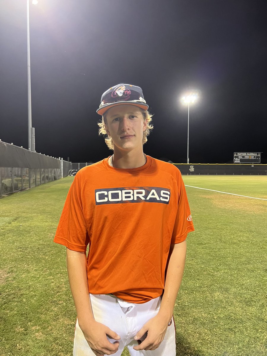 GAPTTournaments's tweet photo. Players of the game:
#14 Jordan Woodhurst (first) 5.1 IP 7 K’s. #5 Luke Johnson (second) 3-4 2 RBIs. #21 John Anthony Diaz (third) 2-2 1 RBI. 

Jordan: Lake Country Christian, 2024
Luke: Ponder HS, 2024
John: V.R. Eaton, 2024

@gapttournaments
@follow_cobras 

#vtoolscouted https://t.co/yiGO5OJCFk