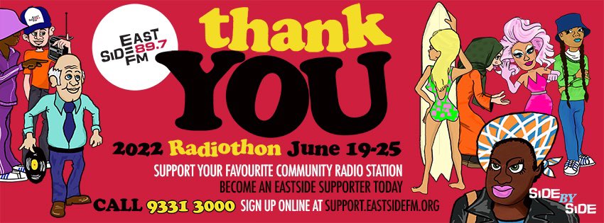 NewSoulScenario's tweet photo. It’s our radiothon! Sign up today by calling 9331 3000 or jumping onto our website, https://t.co/9toXhV1WUg and picking your favourite supporter pack! Thank you for always supporting us and this show! #eastsideradio #newsoulscenario https://t.co/k18Sq53eC6
