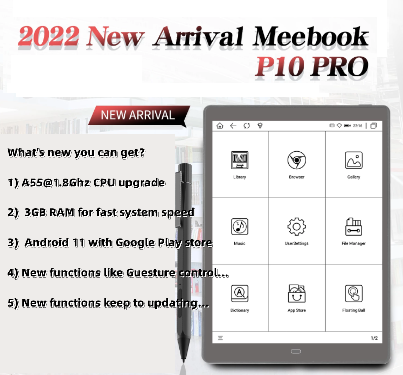 BoyueTechnology's tweet photo. #NEW Meebook Item Released on 10.1Inch Now! ✈
#P10PRO An new digital note taking device that come with a capacitive stylus, which support better writing than the old P10☺️☺️
❤️❤️EU reseller: https://t.co/DDDScDjtbA
#FridayFeeling #new #Android11 #likebook https://t.co/JgwVjGE0Jt