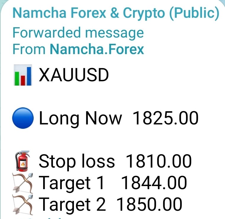 NamchaTa's tweet photo. 📊 XAUUSD

🔵 Long Now  1825.00

🧯 Stop loss  1810.00
🏹 Target 1   1844.00
🏹 Target 2  1850.00
#Gold #trading #Xau #forextrader  #Forex #BTC https://t.co/3cXnpNtHZq