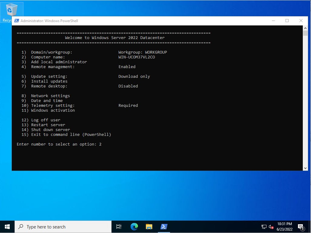 GraemeCE's tweet image. Pro Tip: If you have to manually configure a server, you can use sconfig even on a GUI build.  Makes life easier.