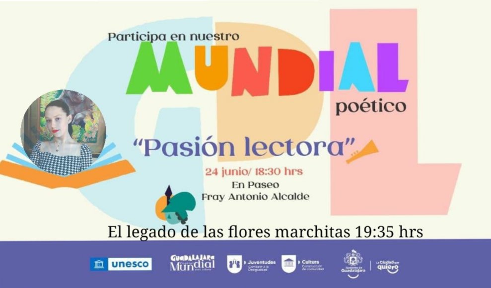 WarrenWalter's tweet photo. ¡No sé lo pierdan ! Mañana evento en Paseo Fray Antonio Alcalde , teniendo participación de varios autores en "Pasión lectora" . Los esperamos https://t.co/cx38TJ83yL