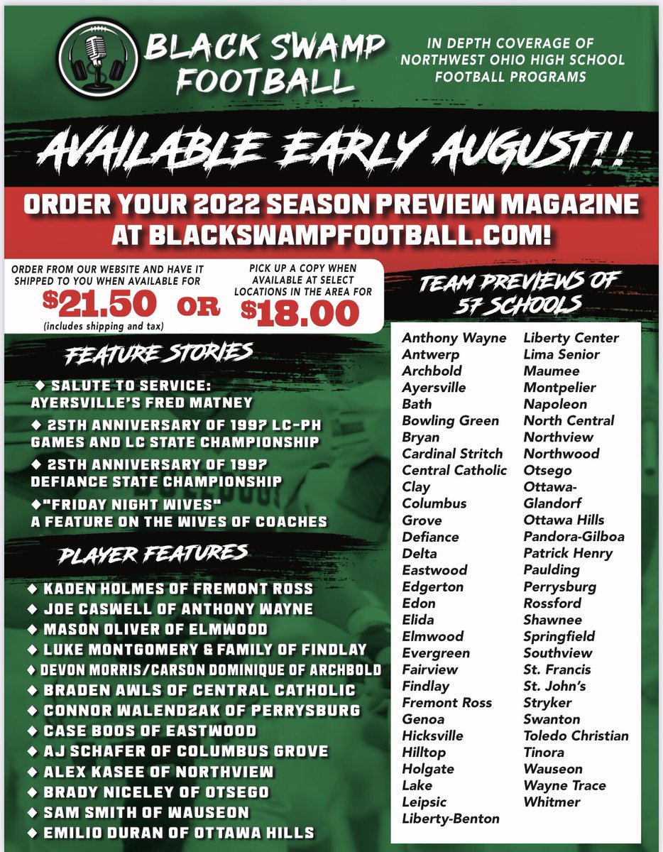 Thanks much to <a href="/SFSAthletics/">St. Francis de Sales Athletics</a> frontman Mike Blochowski for the info on his 2022 Knights for this year’s 200 page-plus preseason magazine! Key starters back are: <a href="/HortonTraven/">TravenHorton</a> <a href="/ZMFvon/">bill</a> @joshneary11 <a href="/BrianKi33748234/">Brian King</a> <a href="/HolstonKeyan/">Keyan Holston 🃏</a> <a href="/TravisKenner1/">T Kenner</a>