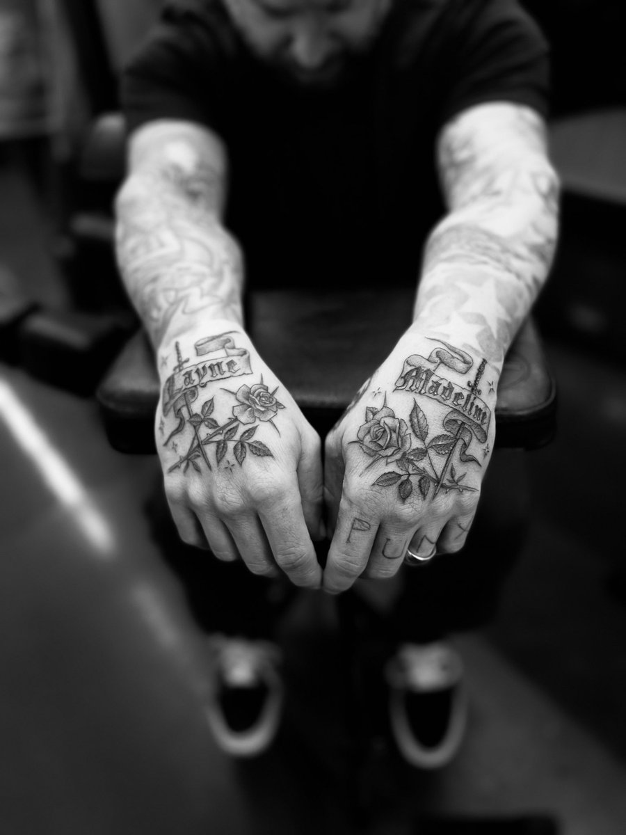 Hand tattoos from today at @Inkedmag. Tattoos of your kids names will  always be a good idea. #NYC, image size:900x1200