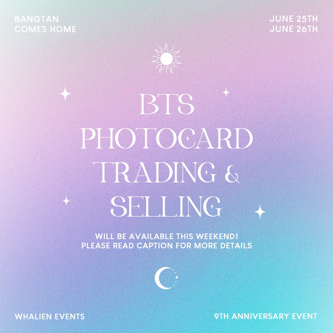 Bring your photocards to trade and sell this weekend!