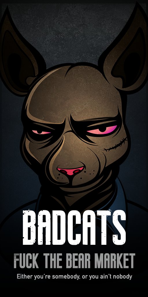 badcatsvip's tweet photo. I decided that if the market couldn't catch the gangsters, I'd create a fellow who could.
Fuck the bear market 

#NFTsales #Cryptocurency @ethereum https://t.co/UrgivfqHtl