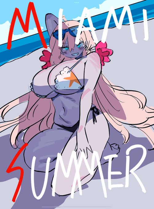 夏コミと同じ時期にMIAMI SUMMER(マイアミちゃんの画集)をgumroadで発売しようと思います。よろしくお願いします✨ 