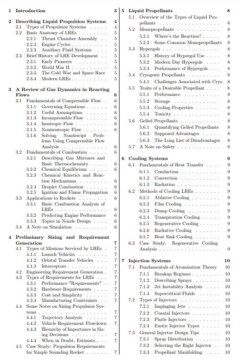 22Wrl's tweet photo. Long story short, I am now working on a short book on liquid rocket propulsion. See my outline below. Let me know if there's anything else you want to learn more about that I could add. https://t.co/Ytj3r6hB8y