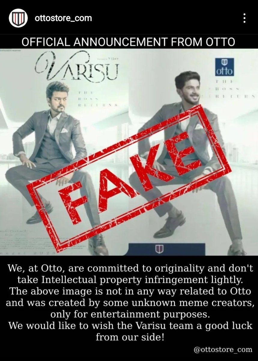 #OTTO #Varisu #VarisuFirstLook #DulquerSalmaan #ThalapathyVijay #Thalapathy66 #Vijay