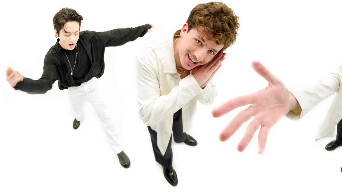 Spotify's tweet image. You're telling us THIS is chapter 2?! Count us in 🤪 @charlieputh and #Jungkook of @BTS_twt are here with the earworm of the summer, #LeftandRight spotify.link/leftandright