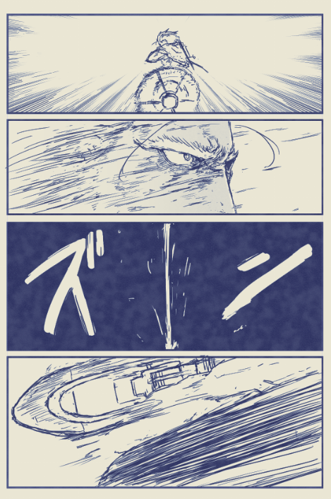 さっきTLで再生紙風に効果かけるアクション見かけて
自分で描いた漫画適当に見繕って効果かけてみたら結構あってて笑った 