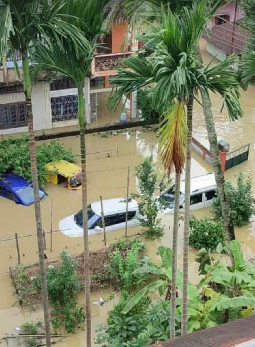 shwitterbug's tweet photo. @narendramodi @PMOIndia My hometown Silchar is immersed in water. Shortage of food &amp; water, no electricity, no internet. ROI is not even aware of the situation there. Request you to spread the message. Assam needs help! #AssamFloods2022 https://t.co/wY3QKm5Oui