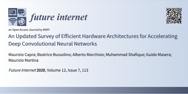 FutureInternet6's tweet image. #MDPIfutureinternet [2020 High Cited Series]

Top 1：
An Updated Survey of Efficient Hardware Architectures for Accelerating #DeepConvolutionalNeuralNetworks
see more: mdpi.com/1999-5903/12/7…

#machinelearning
#artificialintelligence
#deeplearning
#deepneuralnetworks