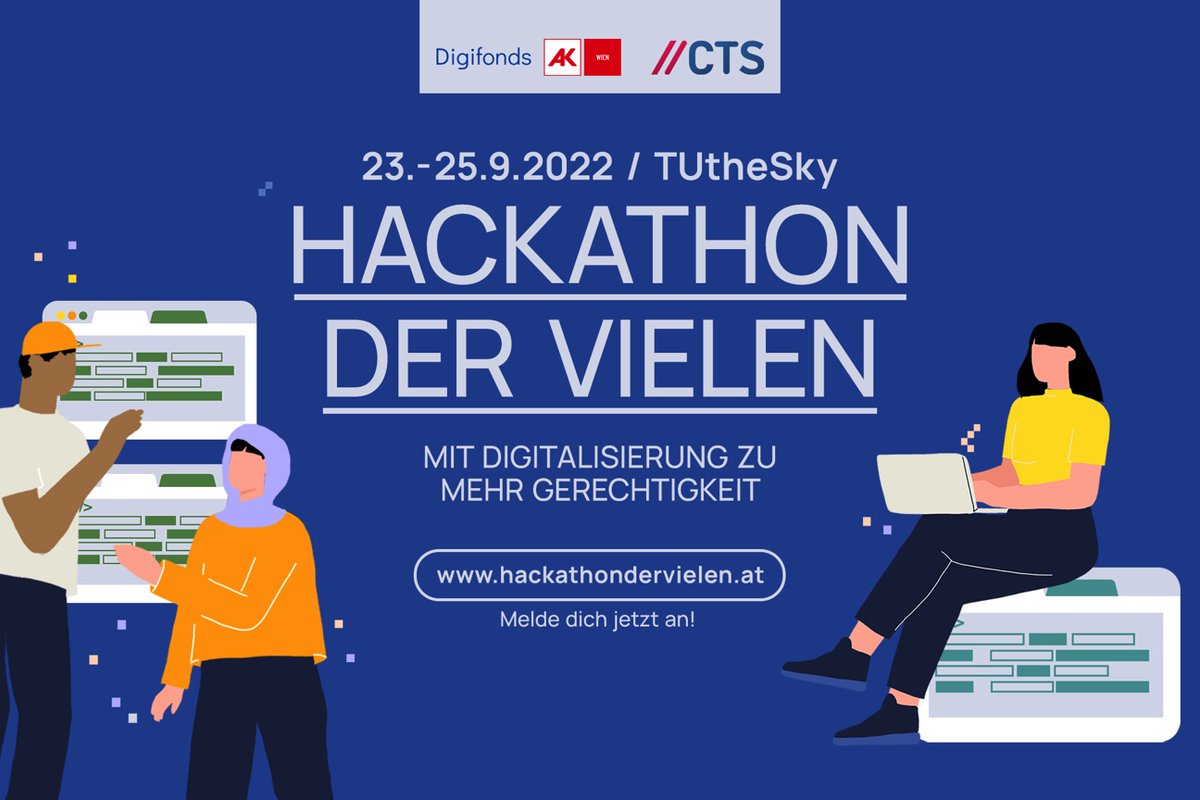 tu_wien's tweet photo. Jetzt anmelden zum „Hackathon der Vielen“ von @Arbeiterkammer Wien und @CTSWien. Technik-Studierende, Betriebsrät_innen, Initiativen entwickeln Ideen um mit Digitalisierung mehr soziale Gerechtigkeit zu schaffen. https://t.co/PdAXBG4Nfw https://t.co/0JkyYWsdqO