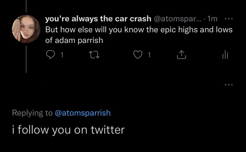 you're always the car crash tweet media