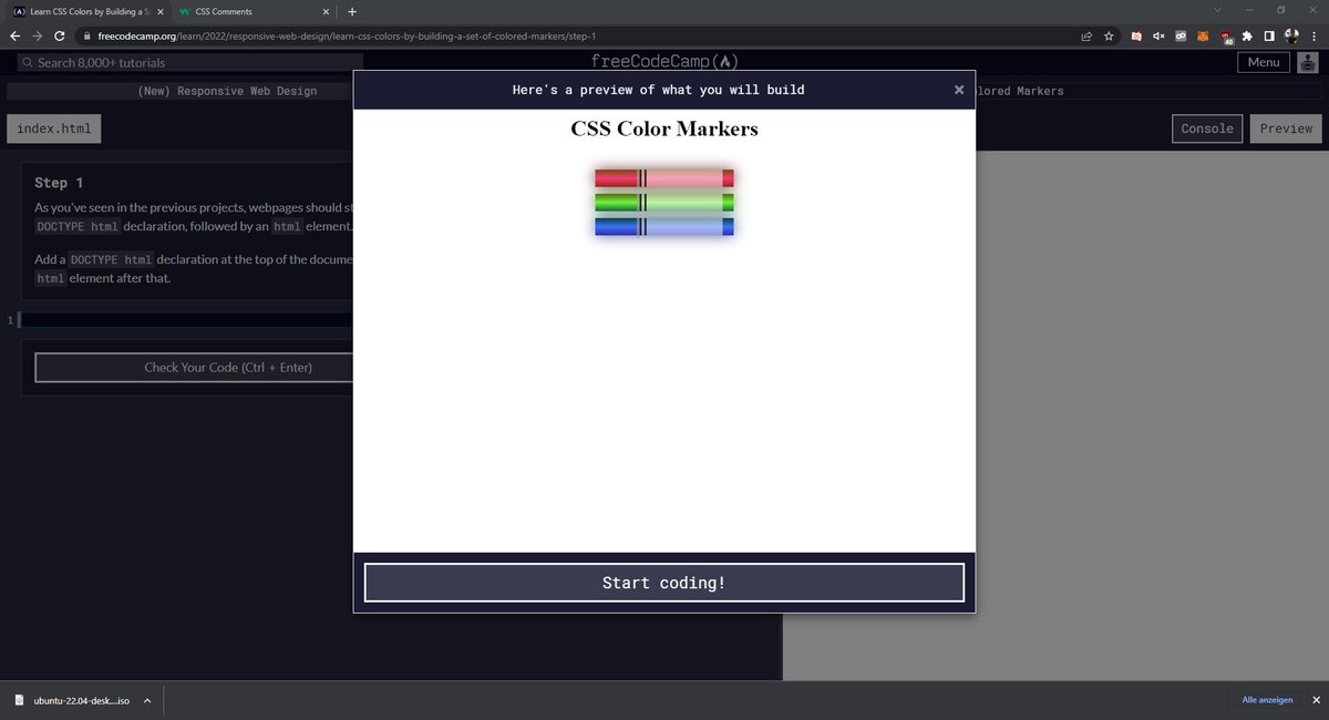 DarthLarth's tweet image. Day - 3,5 #100DaysOfCode
Well shit im still awake so i started the @freeCodeCamp tutorial.
Im legit tired now but it helped me alot.
#html_css #HTML #freeCodeCamp #100daysofcodechallenge