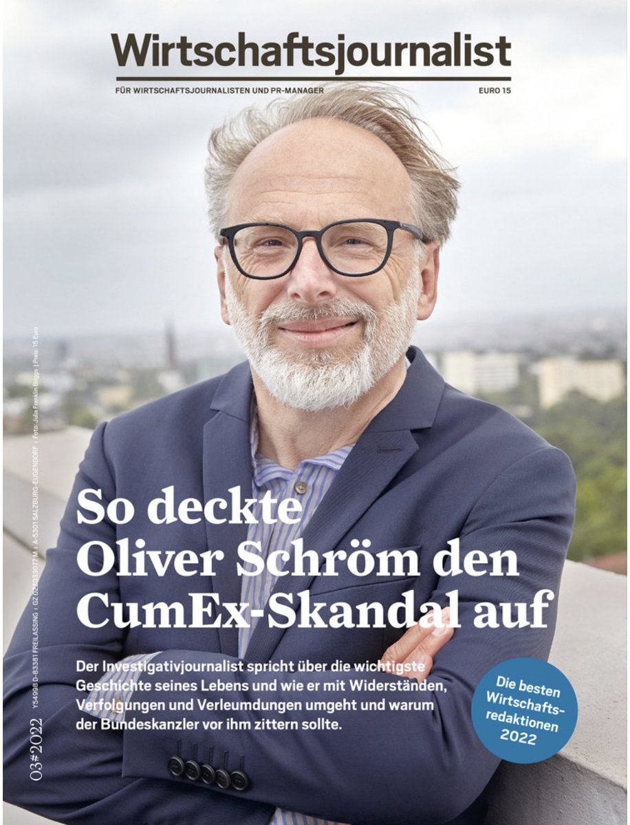OliverSchroem's tweet photo. Interview als Coverstory: Für sein aktuelles Heft sprach der Wirtschaftsjournalist mit mir u.a. über Scheckbuchjournalismus, #Whistleblower, langjährige #CumEx-Recherchen und zu den fragwürdigen Methoden des Ex-@BMF_Bund-Staatssekretärs &amp; jetzigen Kanzleramtsministers @W_Schmidt_ https://t.co/lZMSAvCRD7