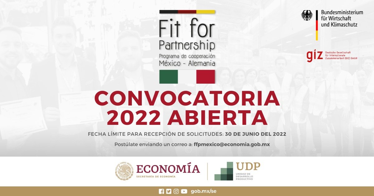 Economia_UDP's tweet photo. 📣¡AMPLIACIÓN DE FECHA DE LA CONVOCATORIA 2022!📣
🤝🇩🇪¿Quieres establecer relaciones de negocios o alianzas a largo plazo con #PYMES en Alemania?
Conoce #FitForPartnership, un programa de entrenamiento gratuito para gerentes de PYMES mexicanas 🇲🇽.
🧵1/2 https://t.co/OQt0fFf8KR