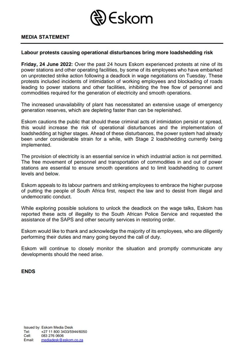Eskom Hld SOC Ltd tweet media