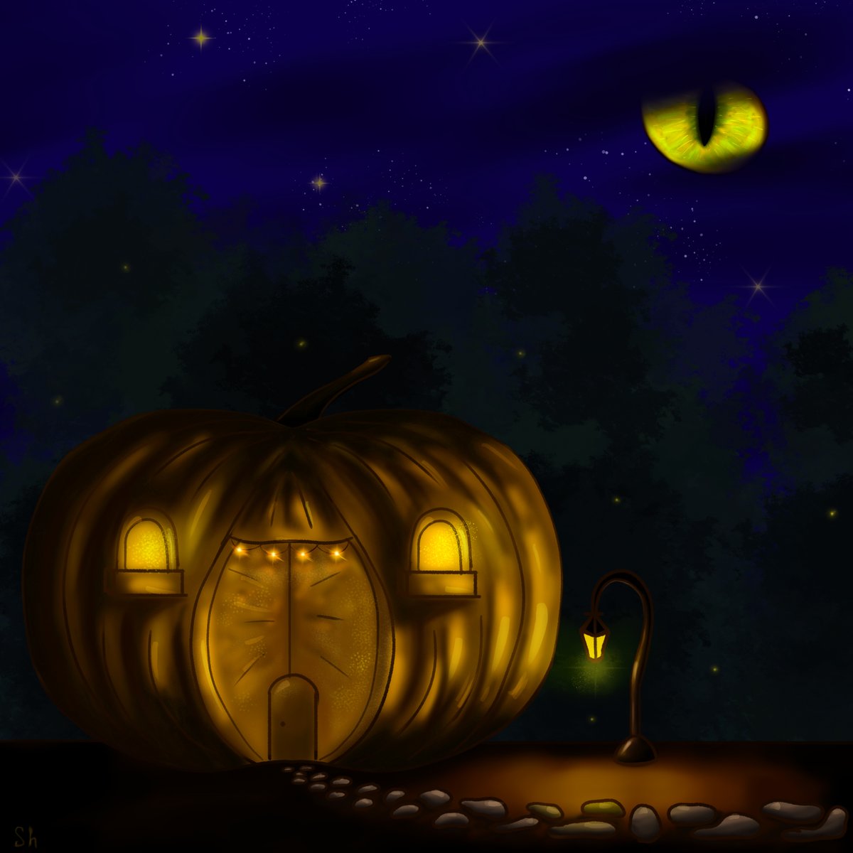 XeniaSh1's tweet photo. Good morning, #NFTCommunity ☀️
My new nftart 👇
Pumpkin house. 
via @signArtApp -  https://t.co/x6ilXohRH8 
Guide for collectors: https://t.co/vHrxRLiq17
#fairytale #pumpkin #fantasy #house #night #NFT #SignArt #nftXeniaSh https://t.co/FV0izXfy92