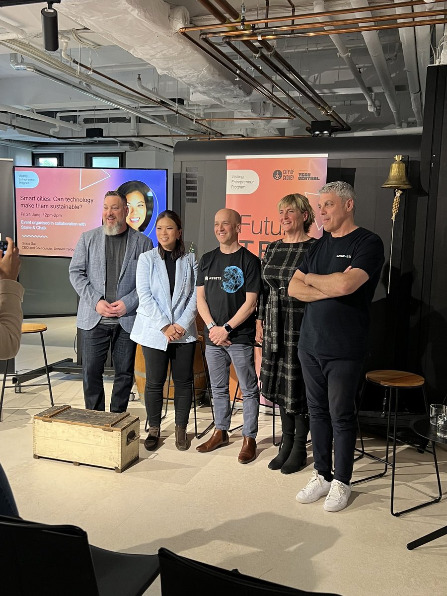 apropela's tweet photo. Delighted to meet brilliant female entrepreneurs! Truly inspiring talk today with one of the visiting entrepreneurs @GraceSai Co-founder and CEO of Unravel Carbon about how technology can be used to create sustainable cities. #VEPsyd @cityofsydney @techcentralsyd @stoneandchalk https://t.co/k4QJJR9Y9i