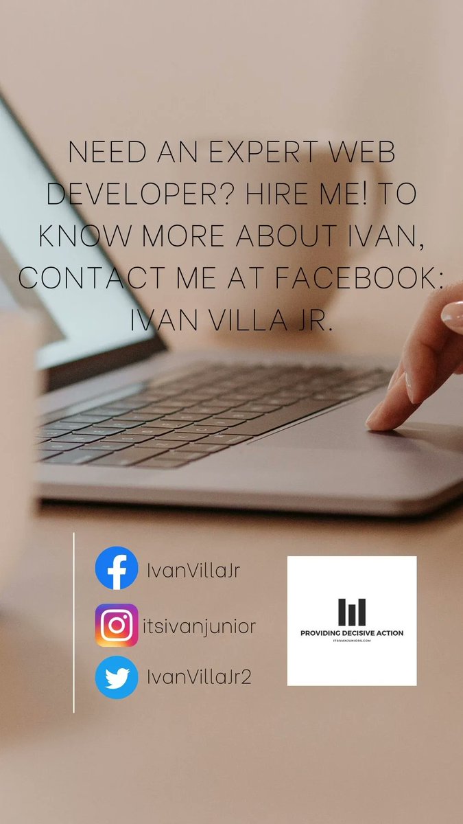 IvanVillaJr2's tweet photo. 😎 Need an expert Web Developer? Hire me! To know more about Ivan, Contact me at Facebook: Ivan Villa Jr.

#IvanVillaJrWebServices #NegrosOccidentalWordpressDeveloper #OnlineFreelancer #WordpressFreelancer #WordpressWebDevTraining #Design #DesignedWebsites #WordPressWebsites https://t.co/iisiAiwsAv