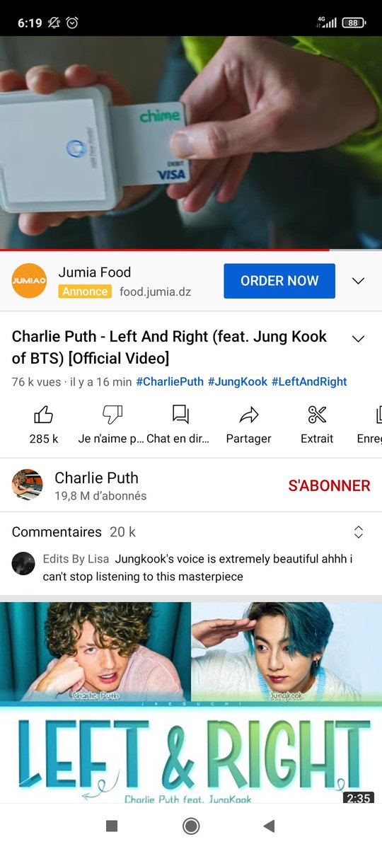 NabaouiaSebbah's tweet photo. I just fall in love with it 😍
#JungkookxCharliePuth
#LeftandRight 
#LeftAndRightIsComing https://t.co/UCID6xbobJ